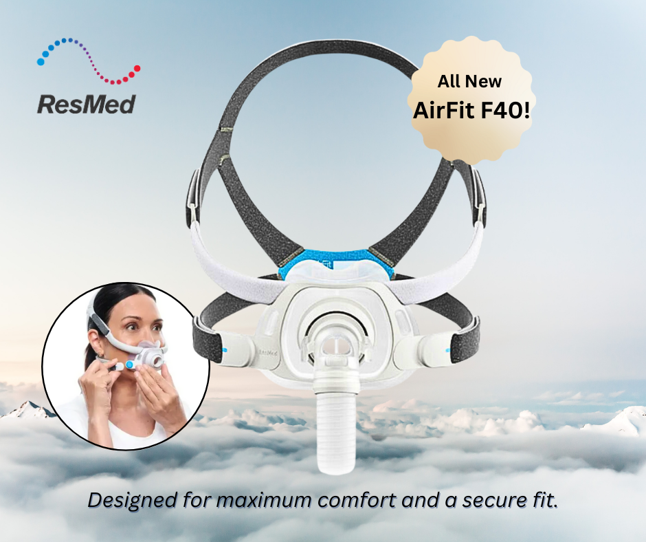 Découvrez les caractéristiques du nouveau masque CPAP facial complet ResMed AirFit F40 ! 